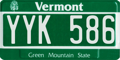 VT license plate YYK586
