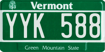 VT license plate YYK588