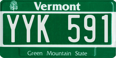 VT license plate YYK591