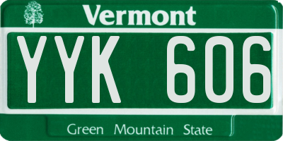 VT license plate YYK606