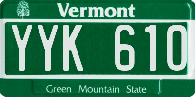 VT license plate YYK610