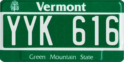 VT license plate YYK616