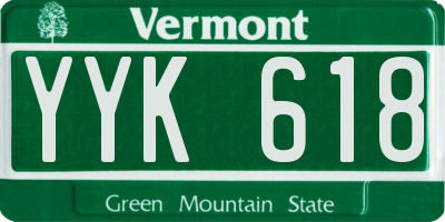 VT license plate YYK618