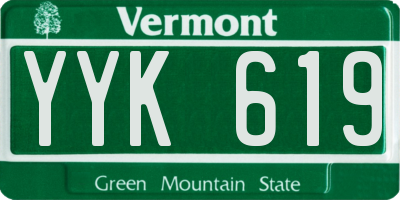 VT license plate YYK619