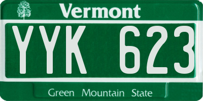 VT license plate YYK623