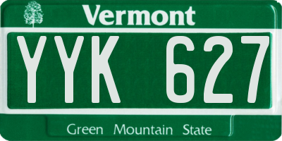 VT license plate YYK627