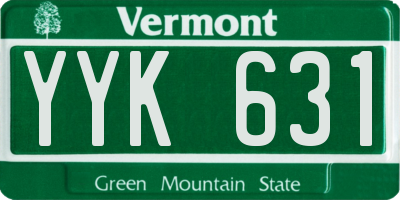VT license plate YYK631