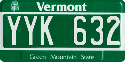VT license plate YYK632