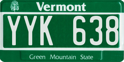 VT license plate YYK638