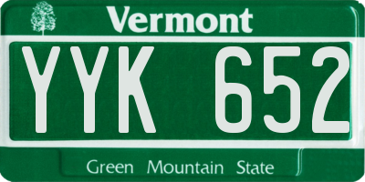 VT license plate YYK652