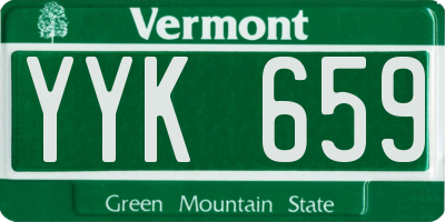VT license plate YYK659