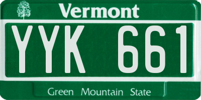 VT license plate YYK661