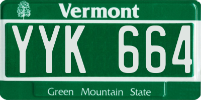 VT license plate YYK664