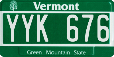 VT license plate YYK676