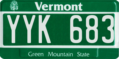 VT license plate YYK683