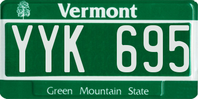 VT license plate YYK695