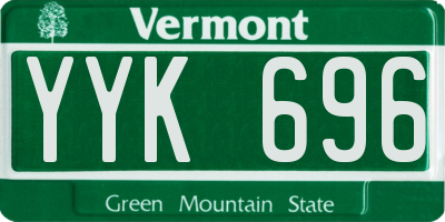 VT license plate YYK696