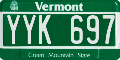 VT license plate YYK697