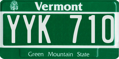 VT license plate YYK710