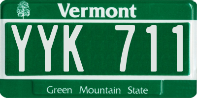 VT license plate YYK711