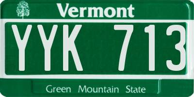 VT license plate YYK713