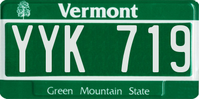 VT license plate YYK719