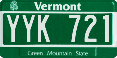 VT license plate YYK721