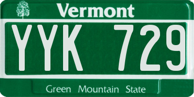 VT license plate YYK729