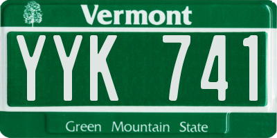VT license plate YYK741