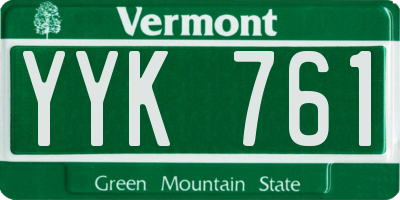 VT license plate YYK761