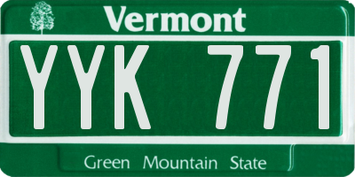 VT license plate YYK771
