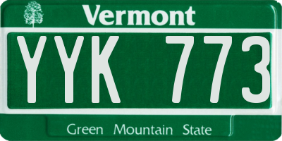 VT license plate YYK773