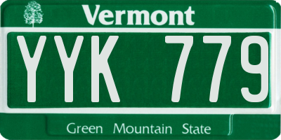 VT license plate YYK779