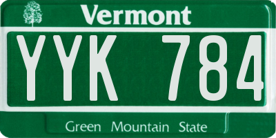 VT license plate YYK784