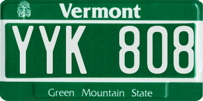 VT license plate YYK808
