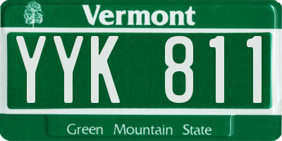 VT license plate YYK811