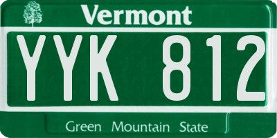 VT license plate YYK812