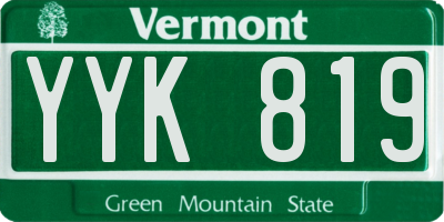 VT license plate YYK819