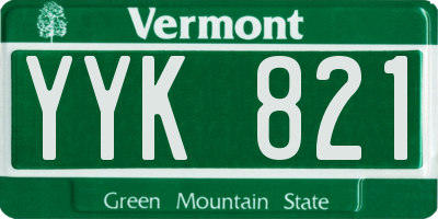 VT license plate YYK821