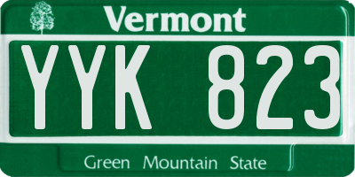 VT license plate YYK823