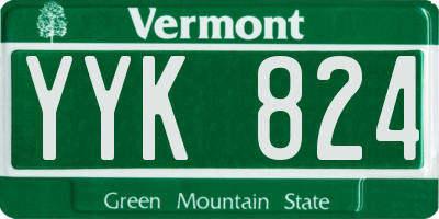 VT license plate YYK824