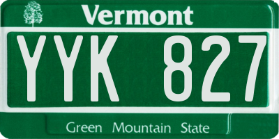 VT license plate YYK827