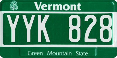 VT license plate YYK828