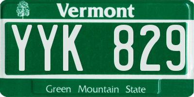VT license plate YYK829