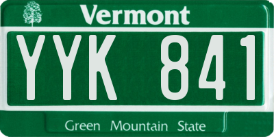 VT license plate YYK841