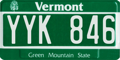 VT license plate YYK846