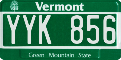 VT license plate YYK856