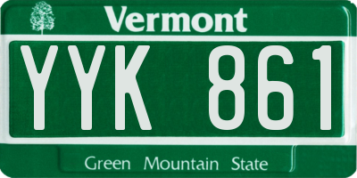 VT license plate YYK861