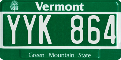 VT license plate YYK864