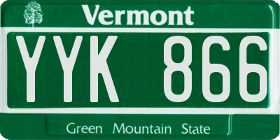 VT license plate YYK866